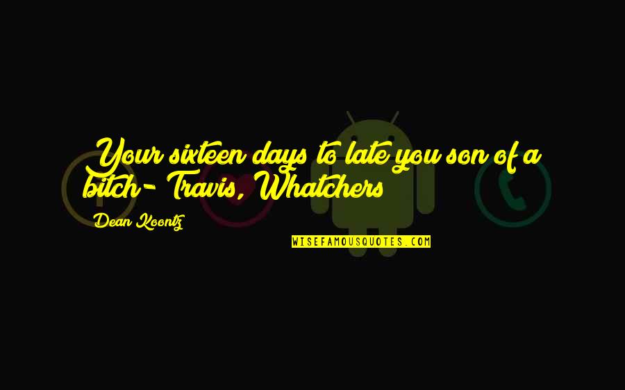 Seberg Cast Quotes By Dean Koontz: Your sixteen days to late you son of
