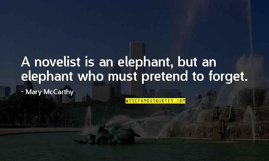 Sebessegteszt Quotes By Mary McCarthy: A novelist is an elephant, but an elephant