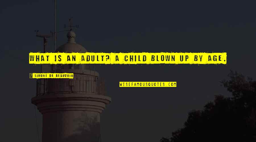 Sebutan Spora Quotes By Simone De Beauvoir: What is an adult? A child blown up Sebutan Spora Quotes By Simone De Beauvoir: What is an adult? A child blown up