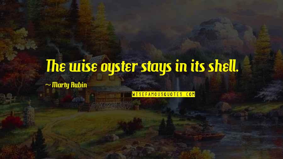 Seclusion Quotes By Marty Rubin: The wise oyster stays in its shell.