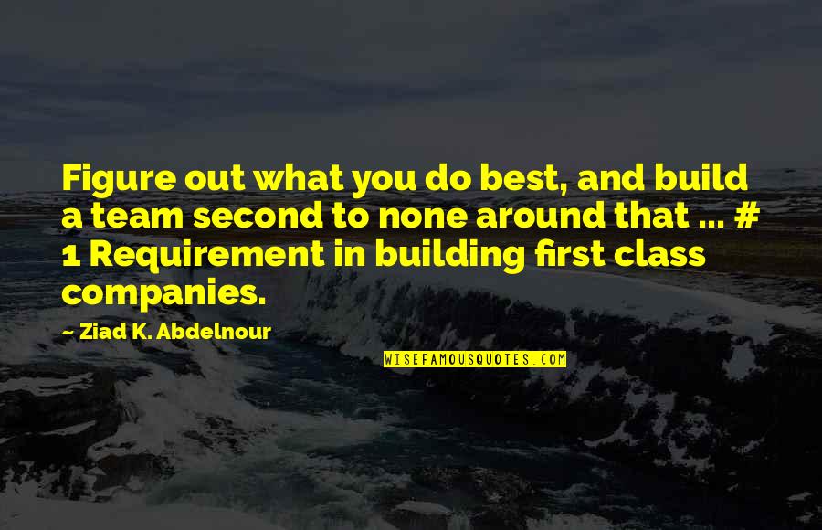 Second Class Quotes By Ziad K. Abdelnour: Figure out what you do best, and build