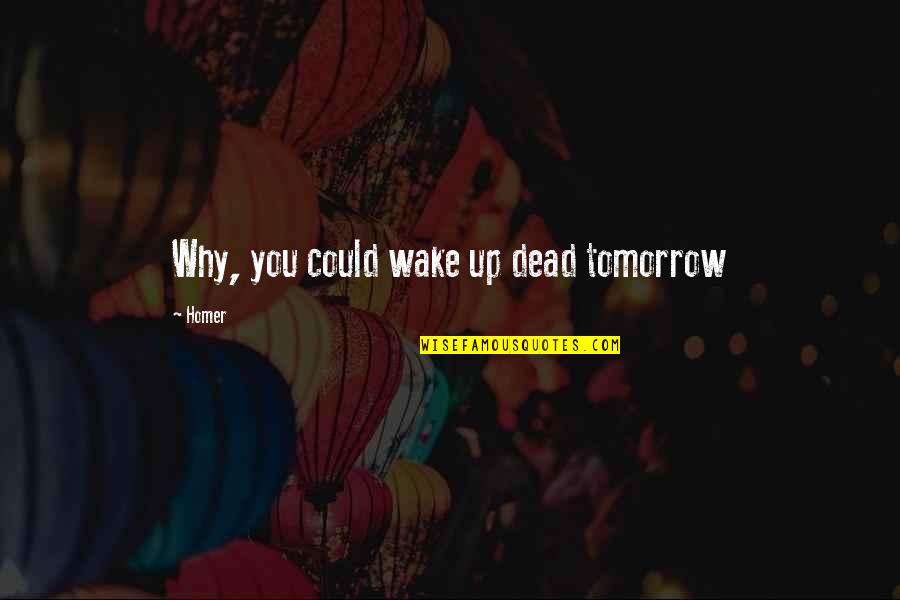Second Glance Quotes By Homer: Why, you could wake up dead tomorrow