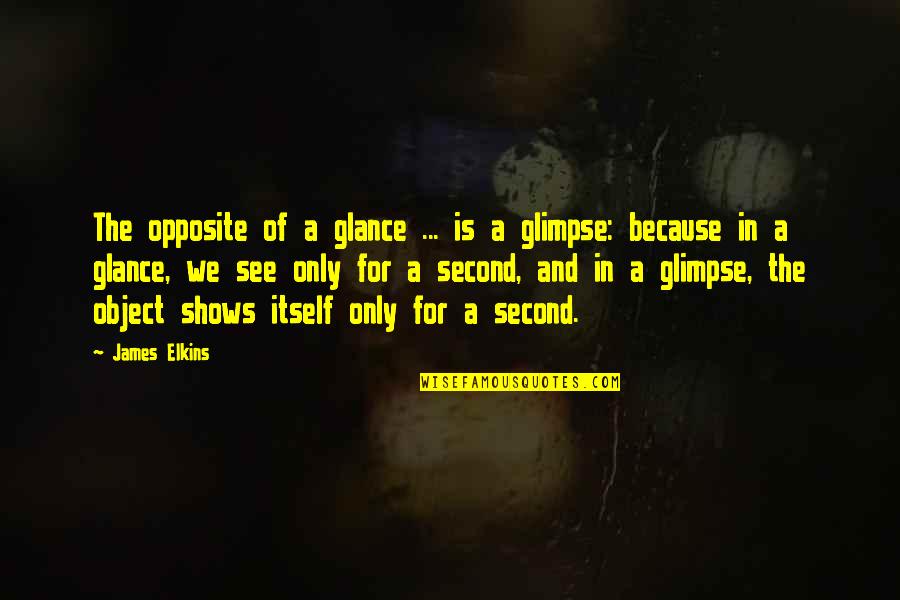 Second Glance Quotes By James Elkins: The opposite of a glance ... is a