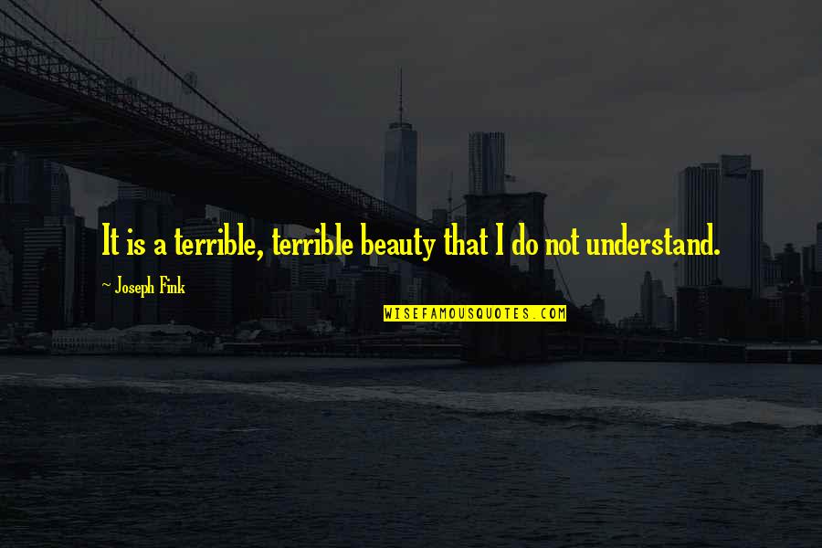 Second Half Of Life Quotes By Joseph Fink: It is a terrible, terrible beauty that I