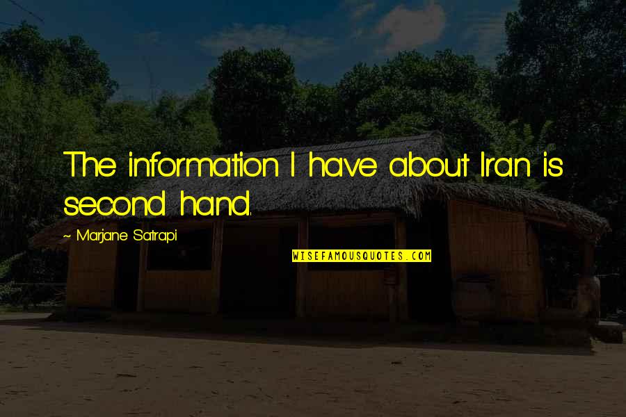 Second Hand Quotes By Marjane Satrapi: The information I have about Iran is second
