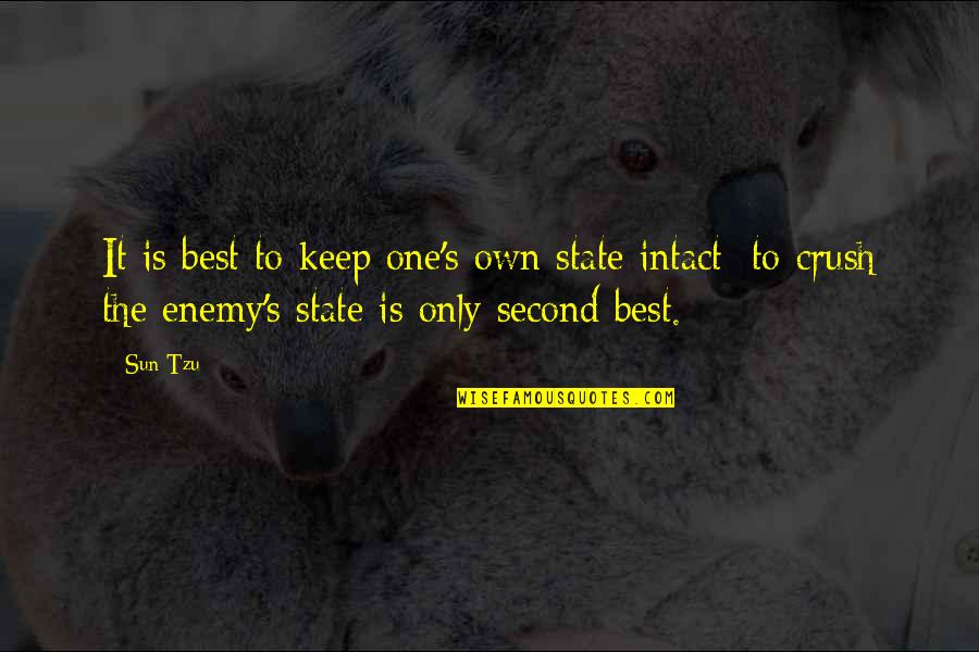 Second Is The Best Quotes By Sun Tzu: It is best to keep one's own state