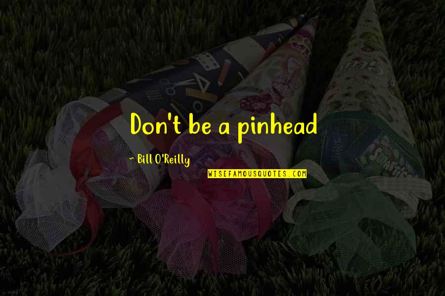 Second Life Chances Quotes By Bill O'Reilly: Don't be a pinhead