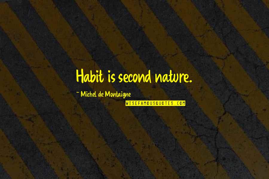 Second Nature Quotes By Michel De Montaigne: Habit is second nature.