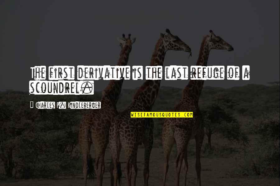 Second Opportunity Quotes By Charles P. Kindleberger: The first derivative is the last refuge of Second Opportunity Quotes By Charles P. Kindleberger: The first derivative is the last refuge of