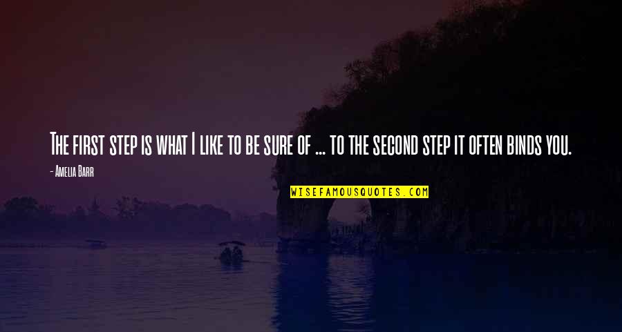 Second Step Quotes By Amelia Barr: The first step is what I like to