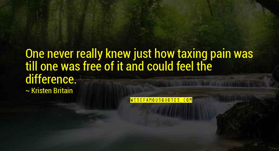 Second Time You Fall In Love Quotes By Kristen Britain: One never really knew just how taxing pain