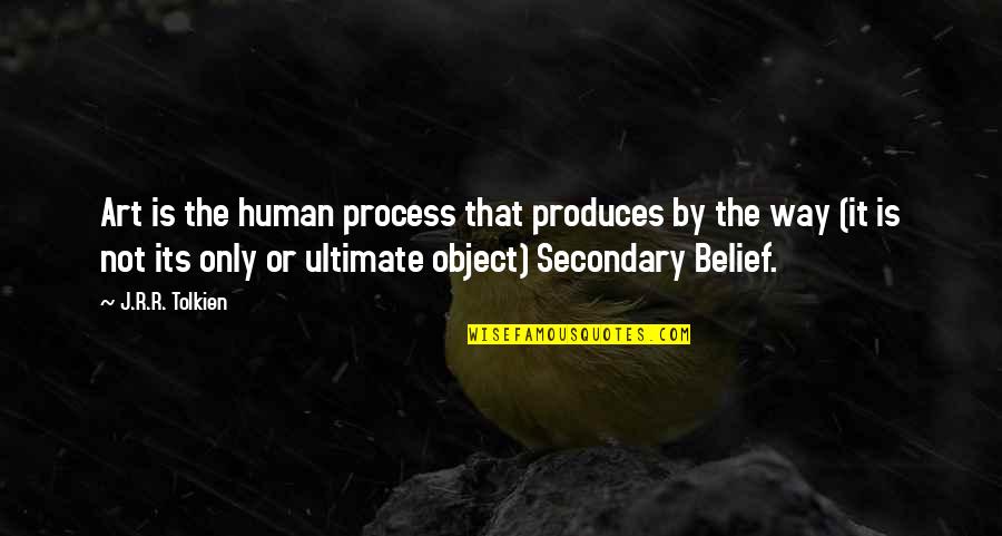 Secondary Quotes By J.R.R. Tolkien: Art is the human process that produces by Secondary Quotes By J.R.R. Tolkien: Art is the human process that produces by