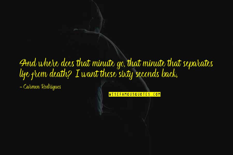 Seconds Quotes By Carmen Rodrigues: And where does that minute go, that minute Seconds Quotes By Carmen Rodrigues: And where does that minute go, that minute