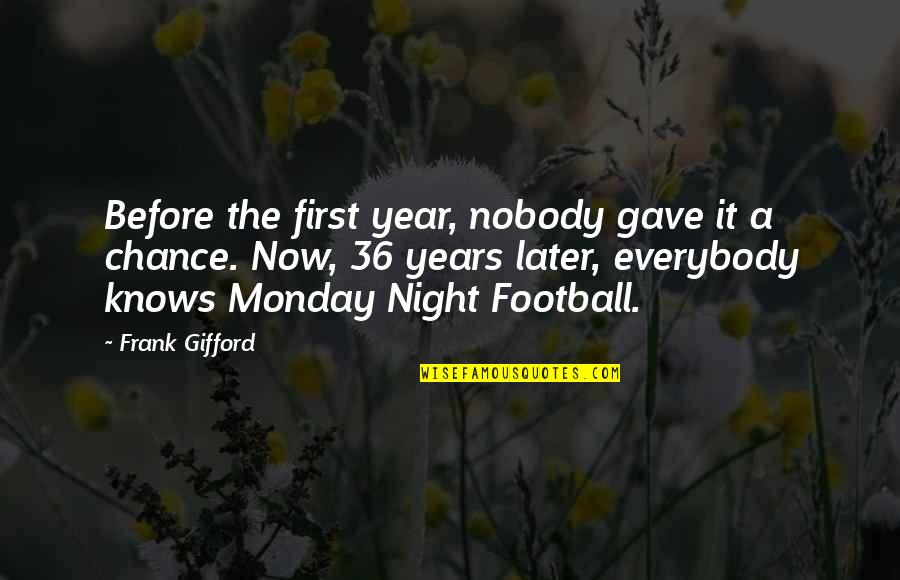 Secouer Quotes By Frank Gifford: Before the first year, nobody gave it a