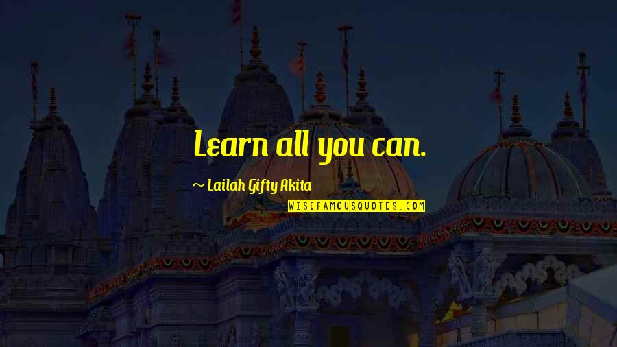 Secousses Sismiques Quotes By Lailah Gifty Akita: Learn all you can.