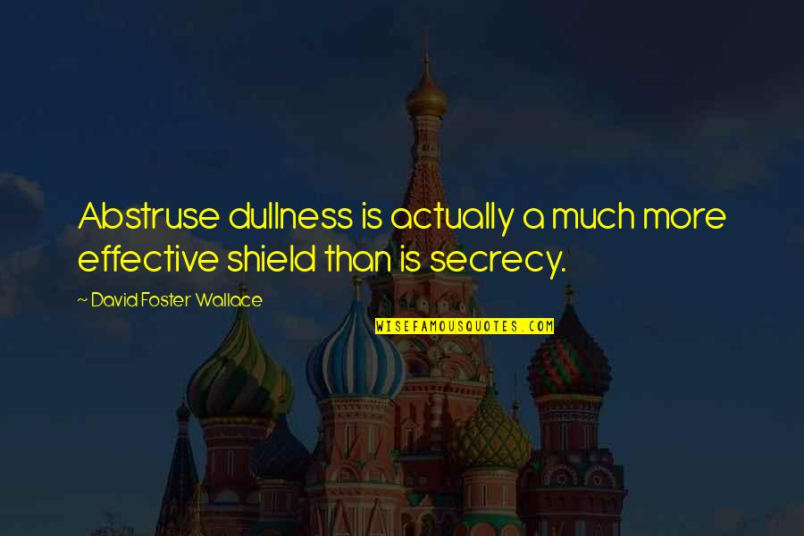 Secrecy Quotes By David Foster Wallace: Abstruse dullness is actually a much more effective Secrecy Quotes By David Foster Wallace: Abstruse dullness is actually a much more effective