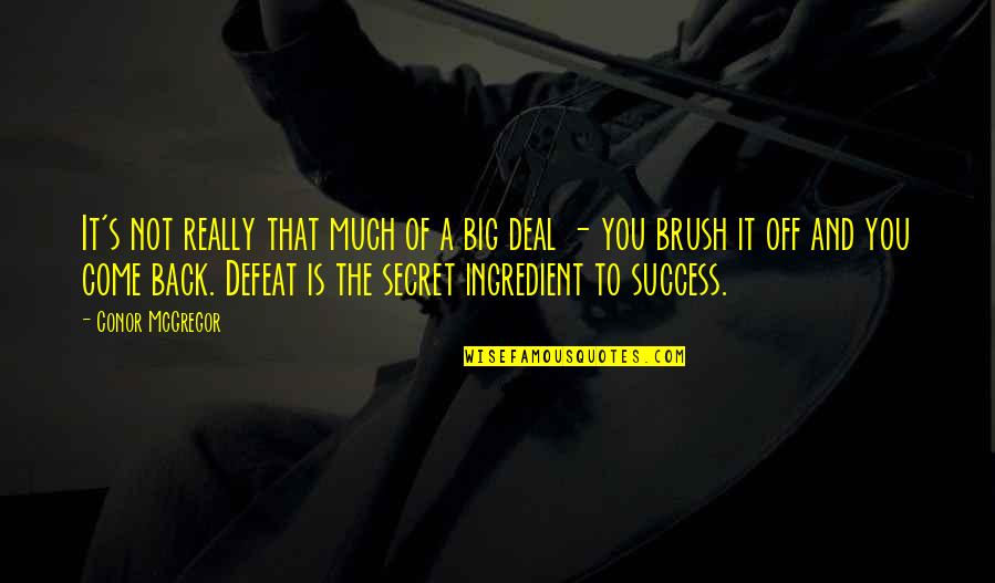 Secret And Success Quotes By Conor McGregor: It's not really that much of a big