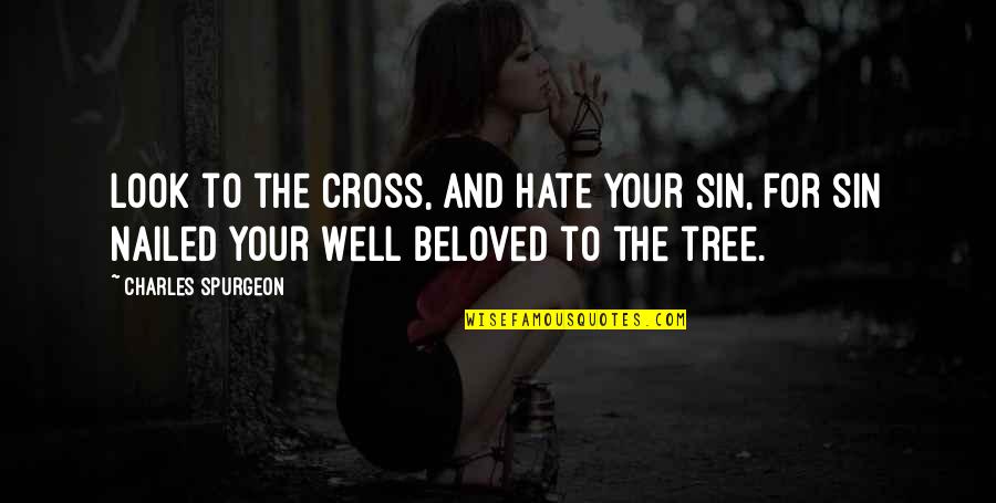 Secret Famous Quotes By Charles Spurgeon: Look to the cross, and hate your sin,