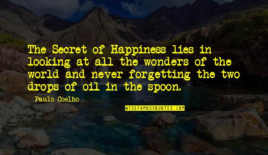 Secret Happiness Quotes By Paulo Coelho: The Secret of Happiness lies in looking at