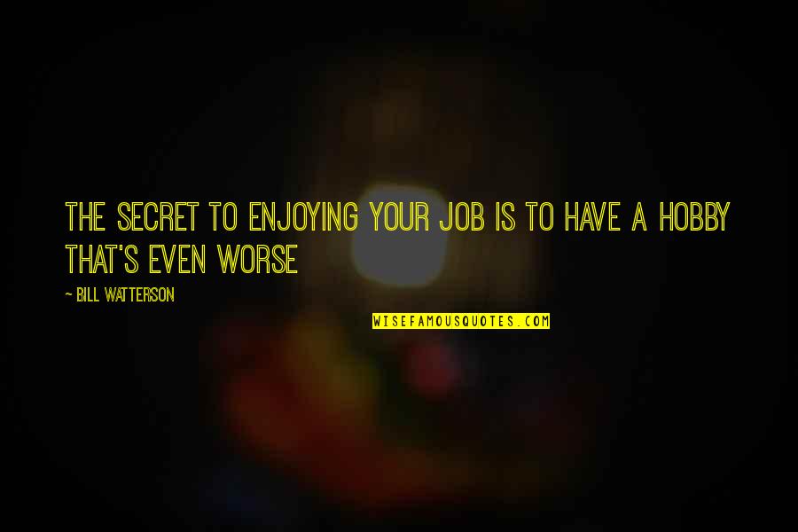 Secret Is A Secret Quotes By Bill Watterson: The secret to enjoying your job is to