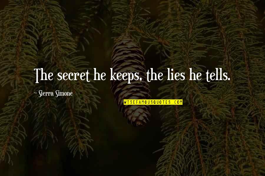 Secret Lies Quotes By Sierra Simone: The secret he keeps, the lies he tells.