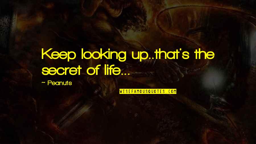 Secret Of Life Quotes By Peanuts: Keep looking up..that's the secret of life...