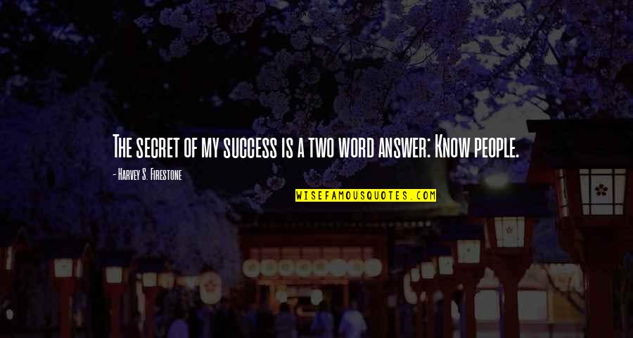 Secret Of My Success Quotes By Harvey S. Firestone: The secret of my success is a two Secret Of My Success Quotes By Harvey S. Firestone: The secret of my success is a two