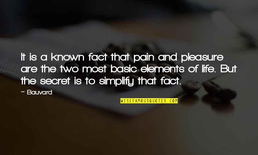 Secret Pain Quotes By Bauvard: It is a known fact that pain and