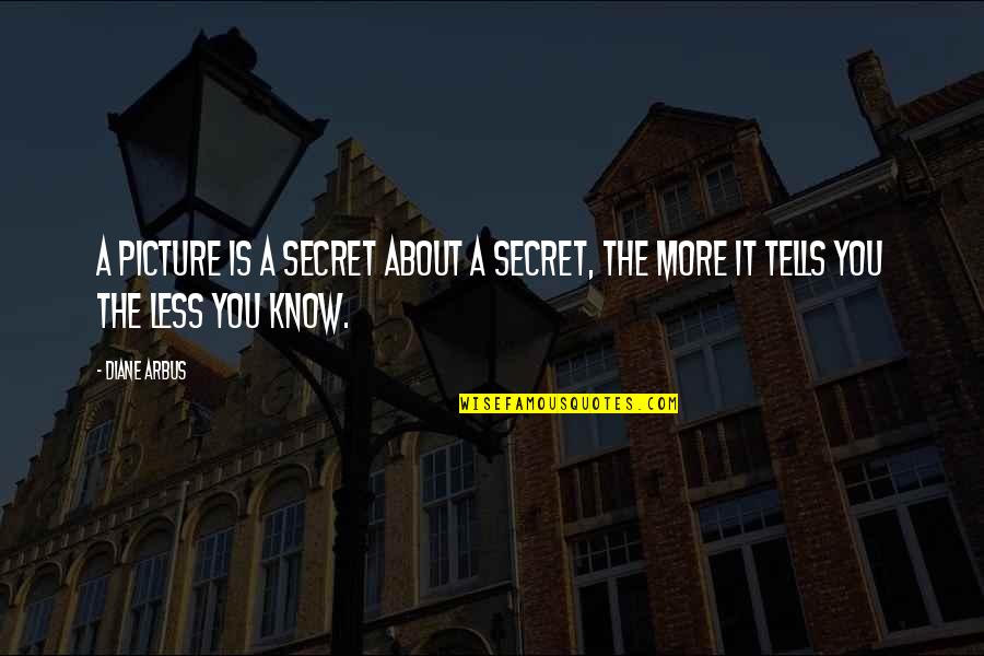 Secret Secrecy Quotes By Diane Arbus: A picture is a secret about a secret,
