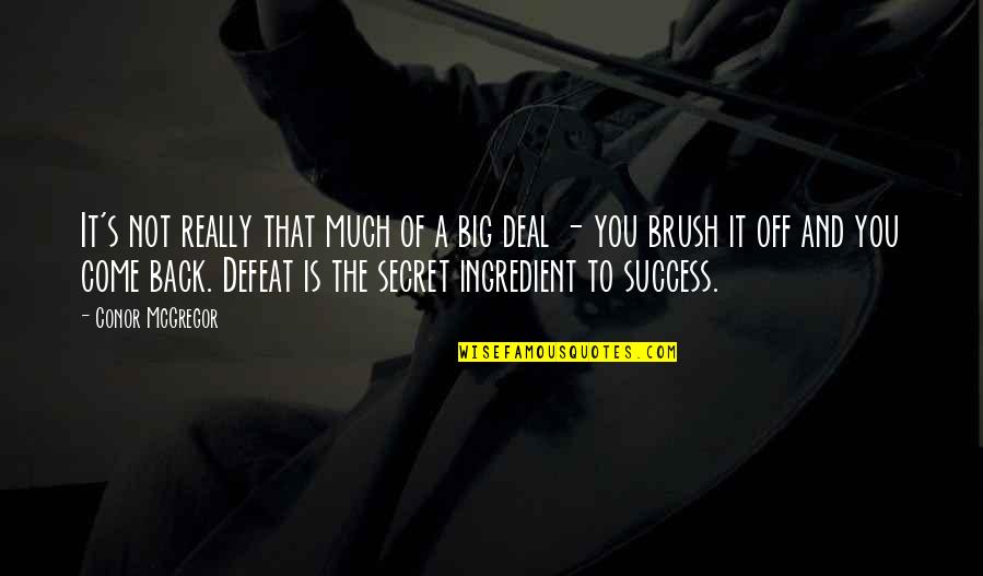Secret To Success Quotes By Conor McGregor: It's not really that much of a big