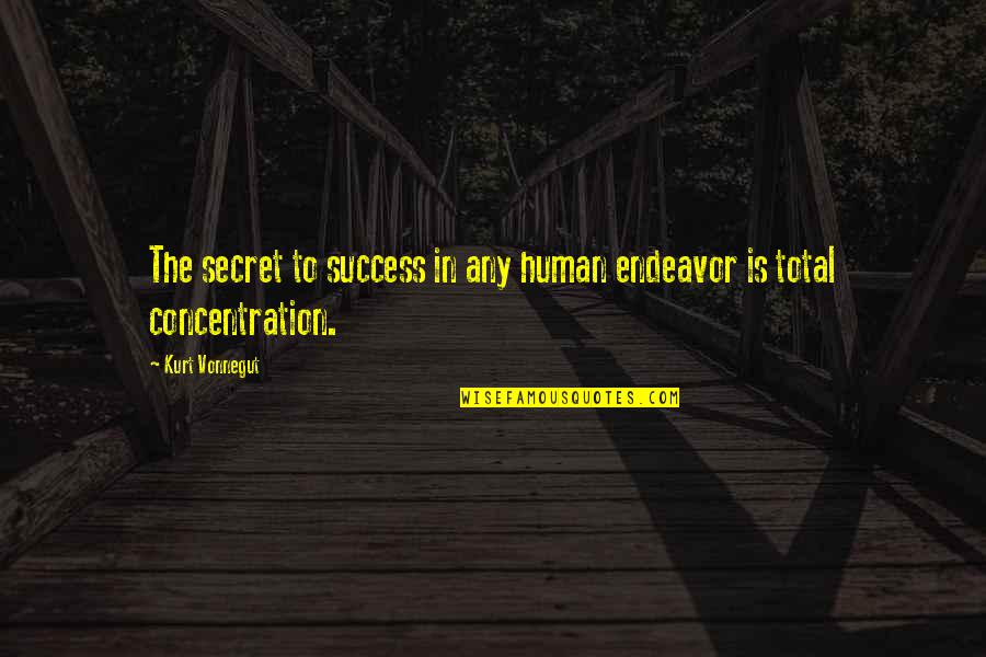 Secret To Success Quotes By Kurt Vonnegut: The secret to success in any human endeavor