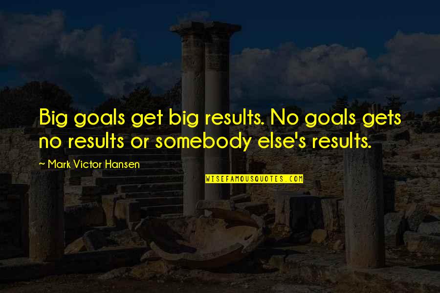 Secretary Inspirational Quotes By Mark Victor Hansen: Big goals get big results. No goals gets