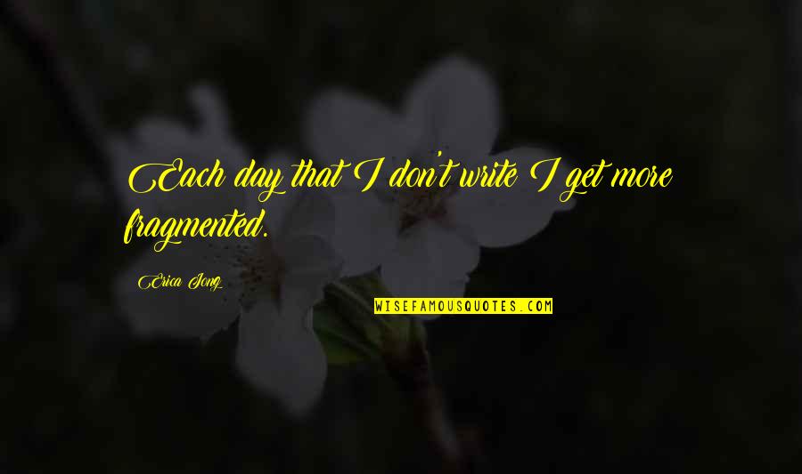 Secretly Liking Someone Quotes By Erica Jong: Each day that I don't write I get