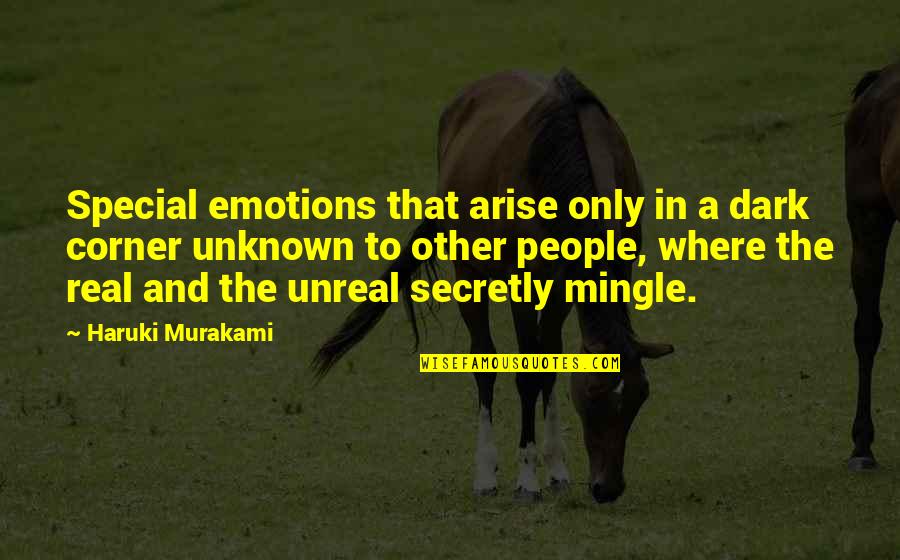 Secretly Quotes By Haruki Murakami: Special emotions that arise only in a dark