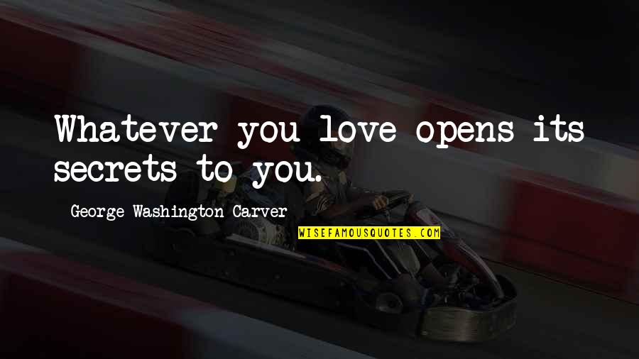 Secrets Love Quotes By George Washington Carver: Whatever you love opens its secrets to you.
