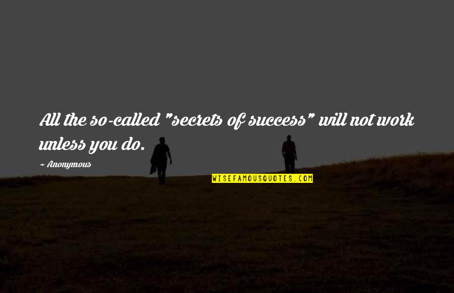 Secrets Of Success Quotes By Anonymous: All the so-called "secrets of success" will not