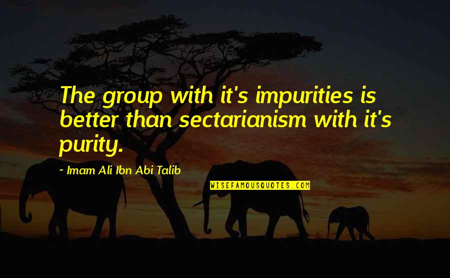 Sectarianism Quotes By Imam Ali Ibn Abi Talib: The group with it's impurities is better than