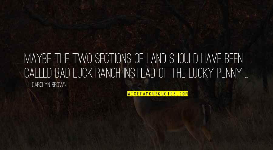 Sections Quotes By Carolyn Brown: Maybe the two sections of land should have