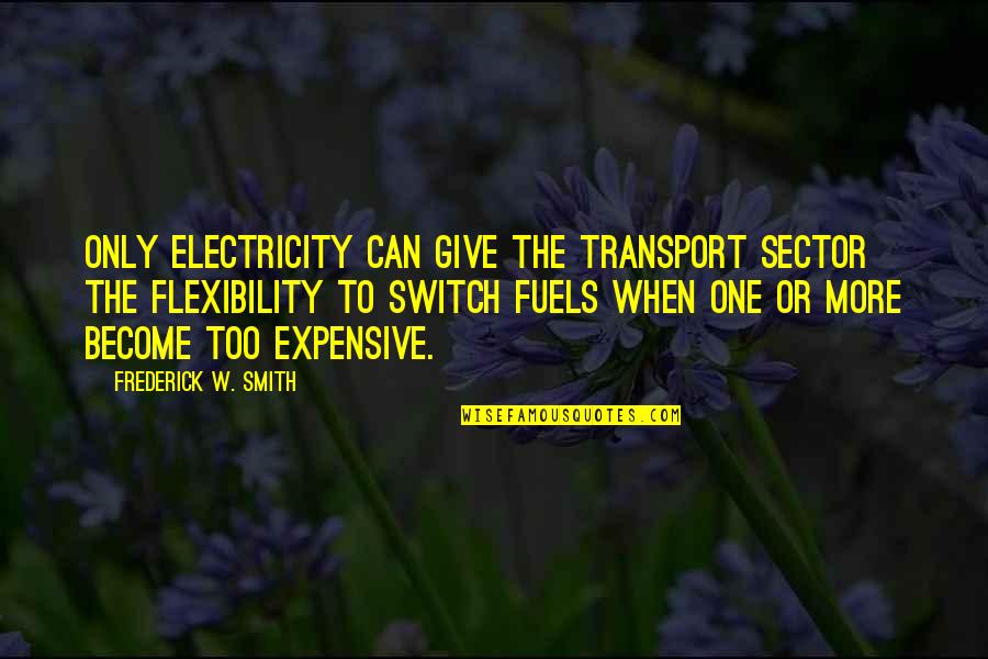 Sector Quotes By Frederick W. Smith: Only electricity can give the transport sector the
