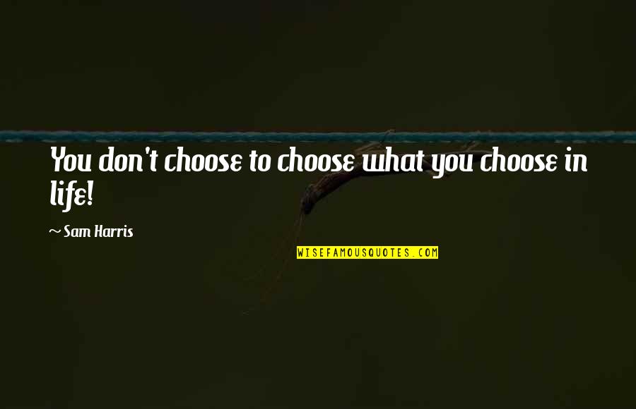 Secularism Quotes By Sam Harris: You don't choose to choose what you choose Secularism Quotes By Sam Harris: You don't choose to choose what you choose