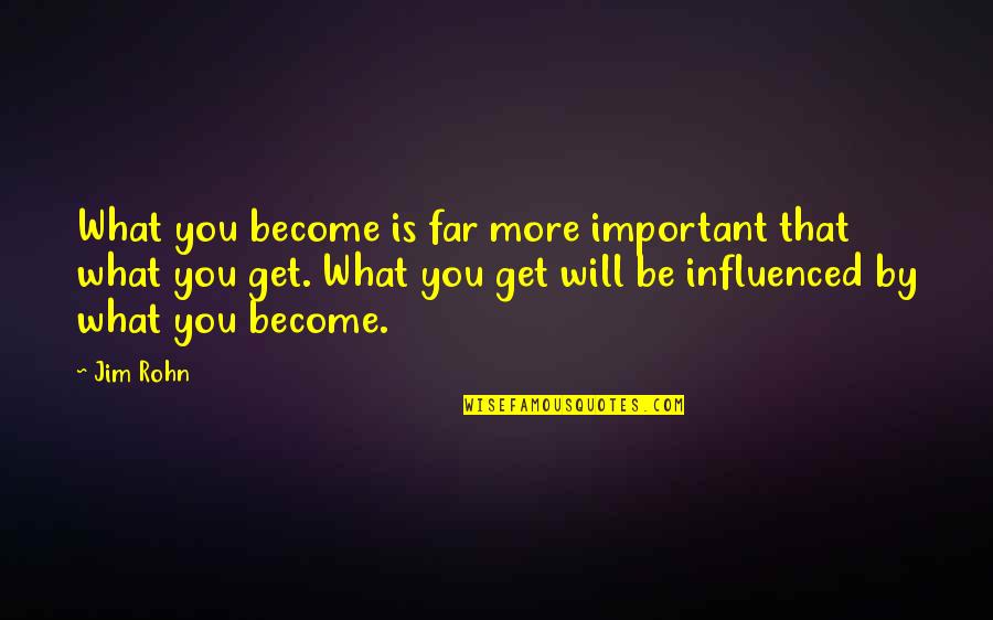 Secularizers Quotes By Jim Rohn: What you become is far more important that