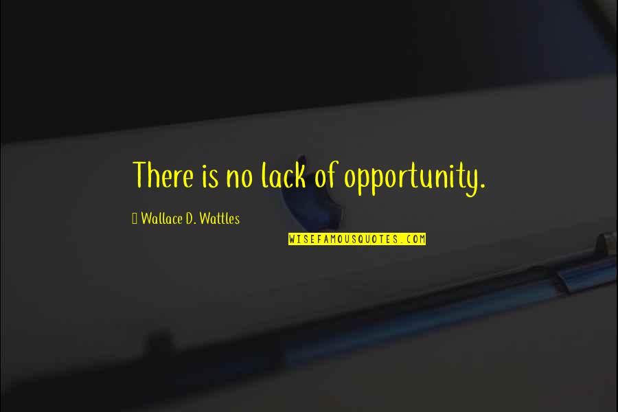 Secundus Dragonfable Quotes By Wallace D. Wattles: There is no lack of opportunity.