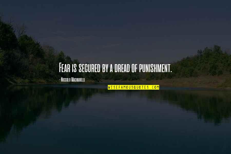 Secured Quotes By Niccolo Machiavelli: Fear is secured by a dread of punishment.