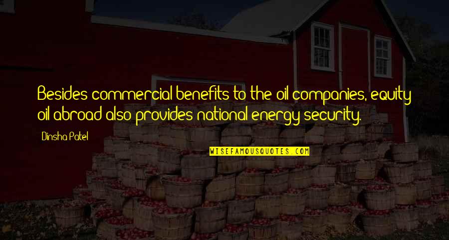 Security Companies Quotes By Dinsha Patel: Besides commercial benefits to the oil companies, equity