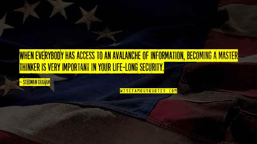 Security Information Quotes By Stedman Graham: When everybody has access to an avalanche of