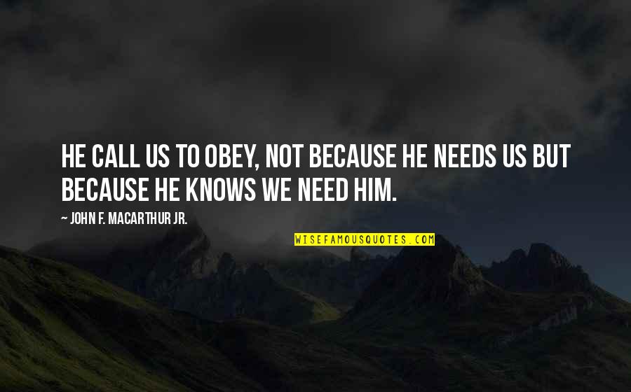Sedekah Makanan Quotes By John F. MacArthur Jr.: He call us to obey, not because He