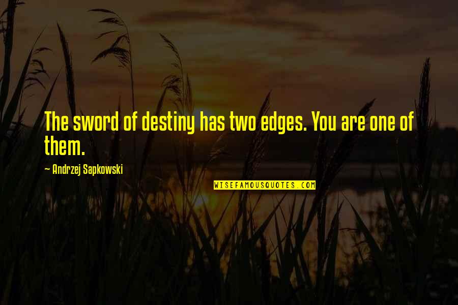 Sedia Systems Quotes By Andrzej Sapkowski: The sword of destiny has two edges. You