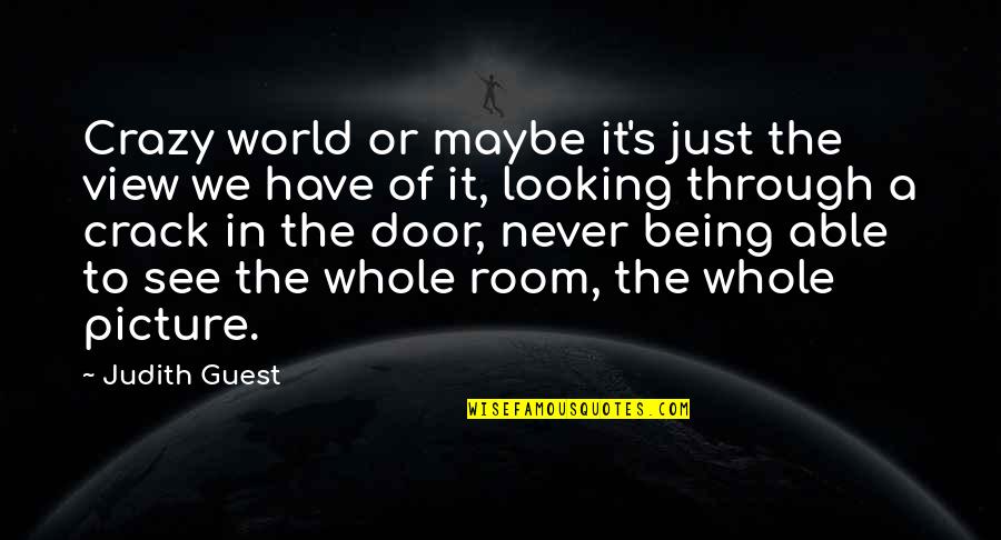 See It Through Quotes By Judith Guest: Crazy world or maybe it's just the view