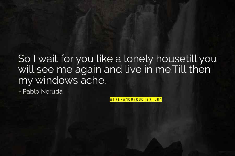 See Me Again Quotes By Pablo Neruda: So I wait for you like a lonely