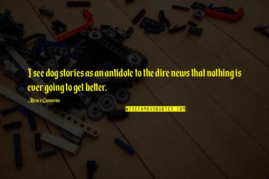 See My Dog Quotes By Bruce Cameron: I see dog stories as an antidote to See My Dog Quotes By Bruce Cameron: I see dog stories as an antidote to